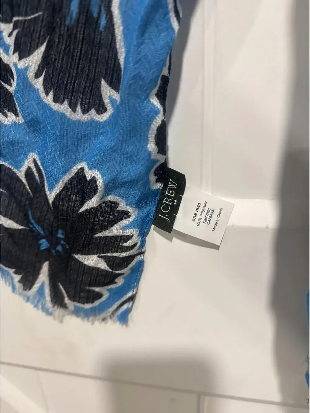 J.Crew Blue Floral Scarf Wrap
